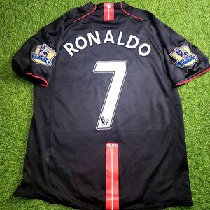 Cristiano Ronaldo Nike Manchester United 2007 2008 Away Soccer Jersey Shirt L